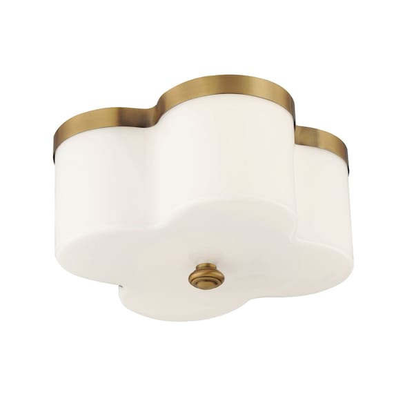 Maxim Lighting Clover 2-Light Flush Mount, Natural Aged Brass 12240WTNAB - main